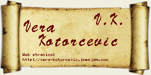 Vera Kotorčević vizit kartica